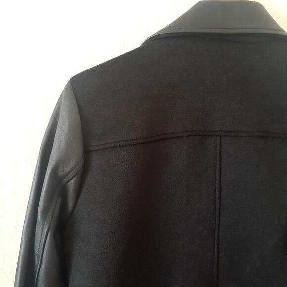 Lucky Brand Wool and Leather Mid Length Biker Jacket - Picture 8 of 11